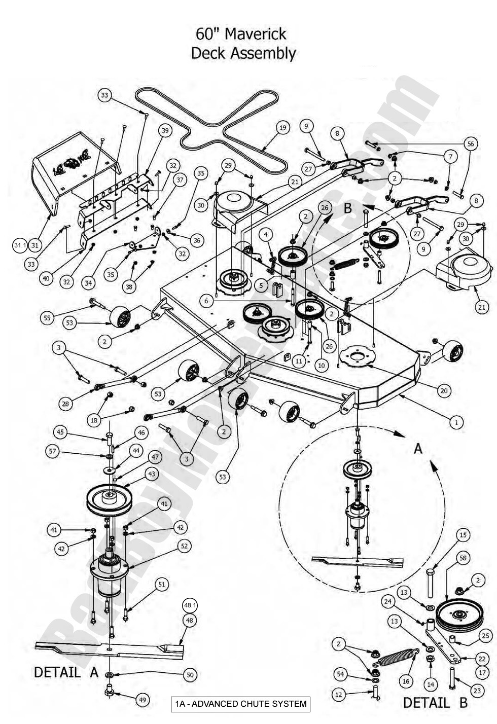 1330 - Bad Boy Mower Parts Lookup > 2016 > Maverick > 60\" Deck Assembly